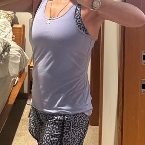 Lululemon shorts, sports bra, tank set.